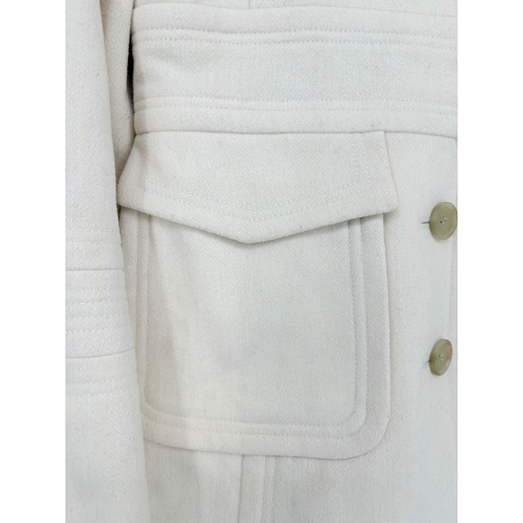 J .Crew Cream Wool Classic Lady Trench Peacoat Mid-Length 4 Vintage - Picture 9 of 16